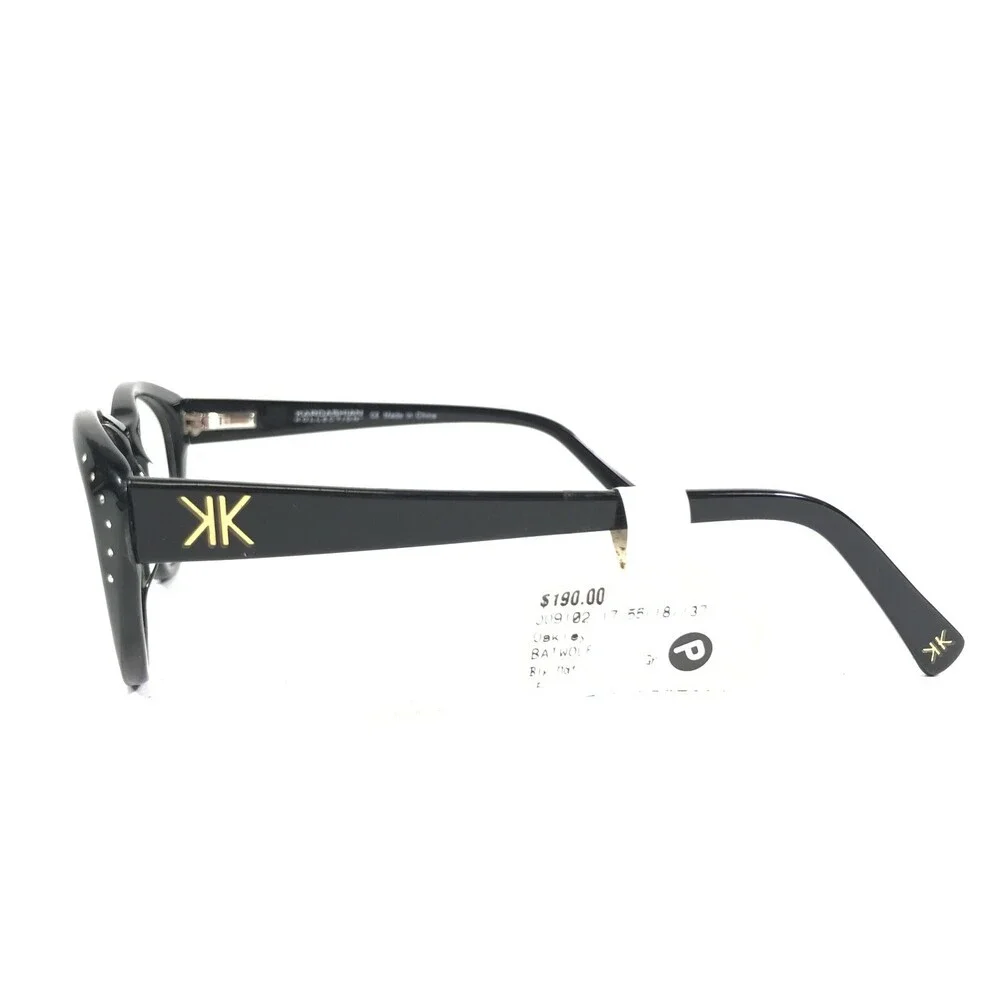 Kardashian Kollection KK-05 COL.104 Eyeglasses Frames Black Round 54-17-135